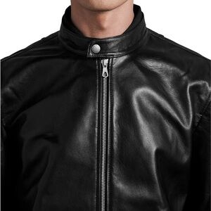 RAG & BONE Black Leather Racer Jacket